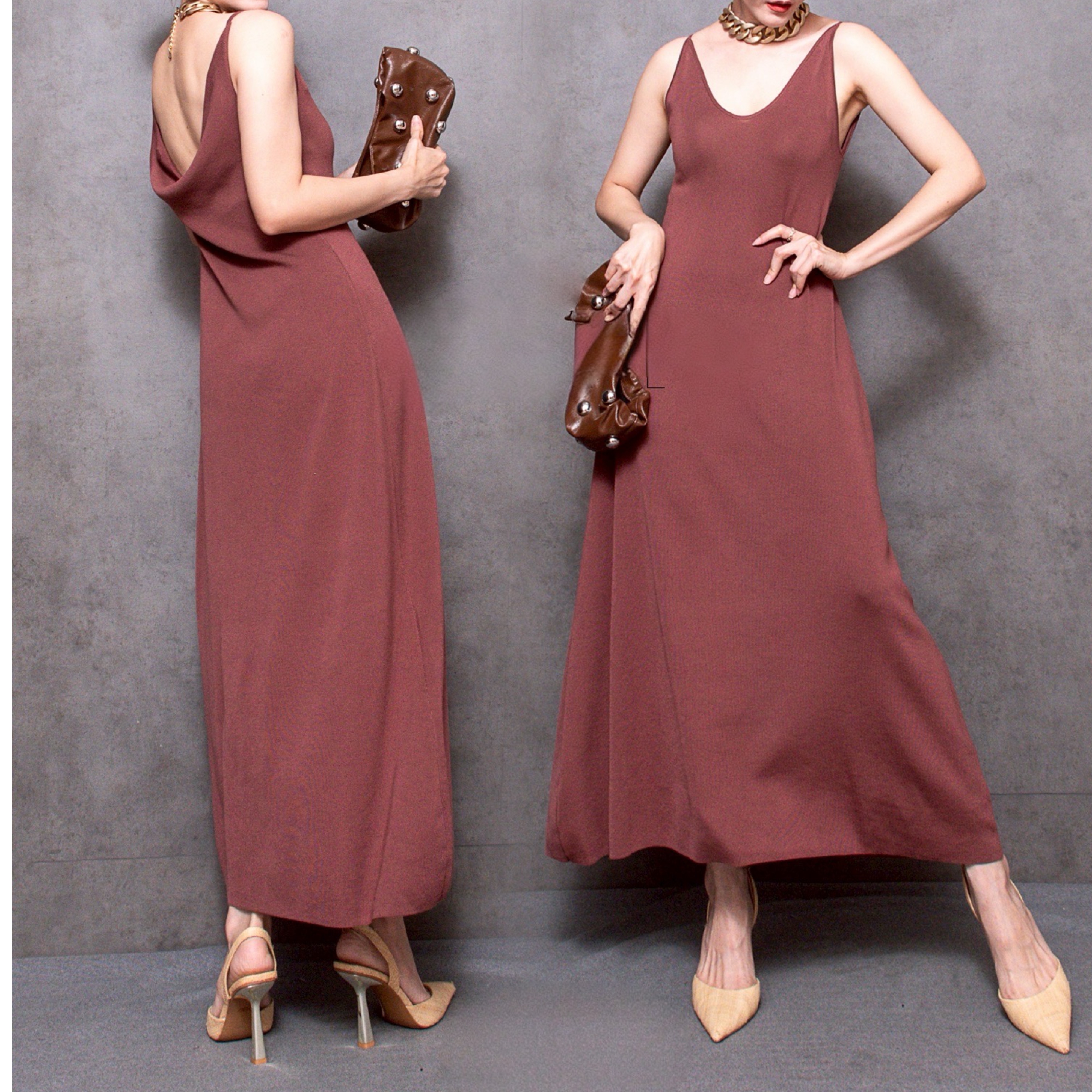 Rust-toned Maxi Dress